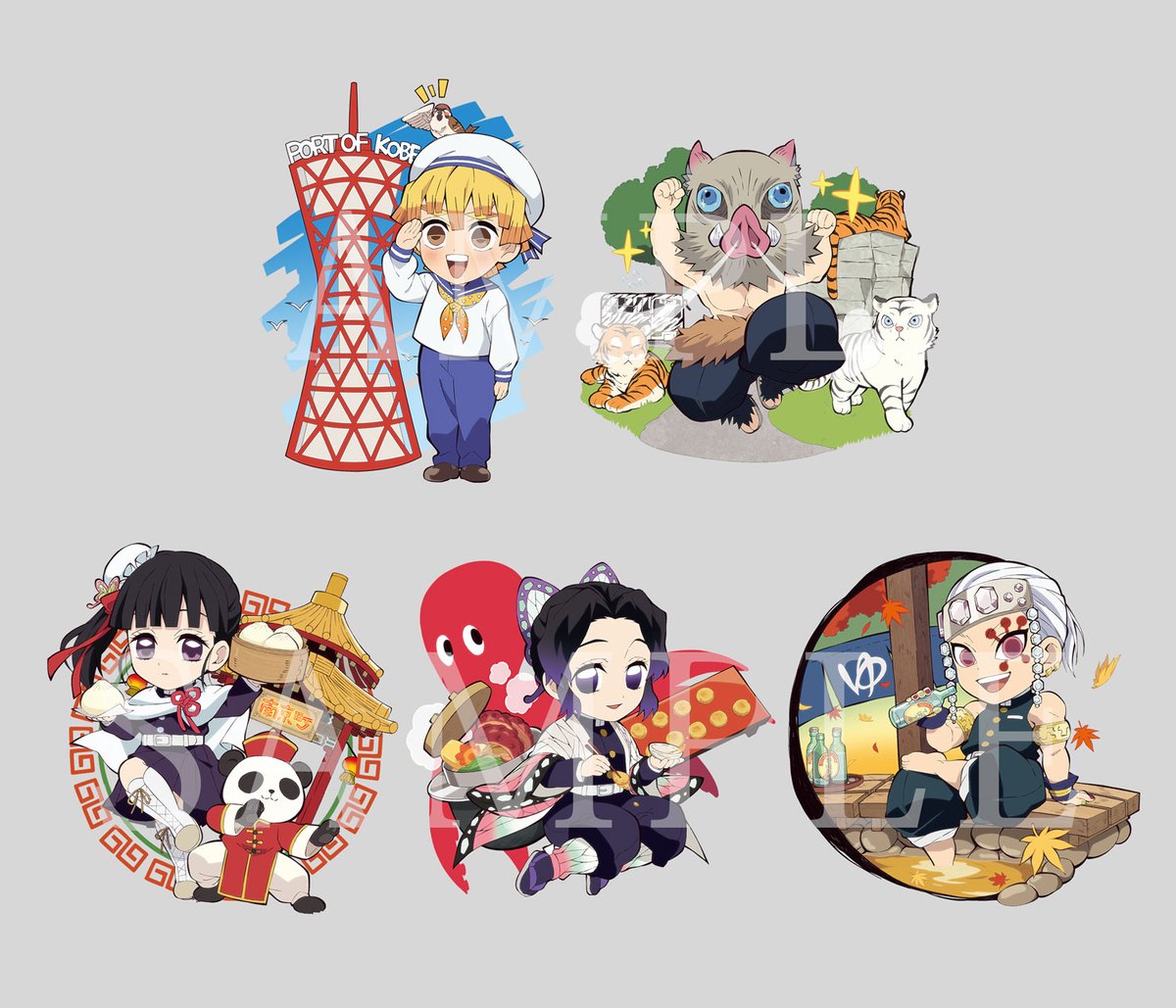 鬼滅の刃 全集中展 大阪限定 ご当地イラストアクリルチャーム 鬼滅