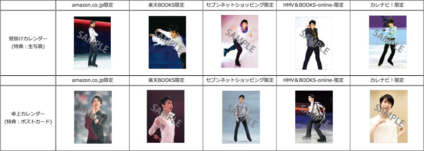 ハゴロモ カレンダー 羽生結弦 2019CL-521ハニユウユヅル 7巻セット