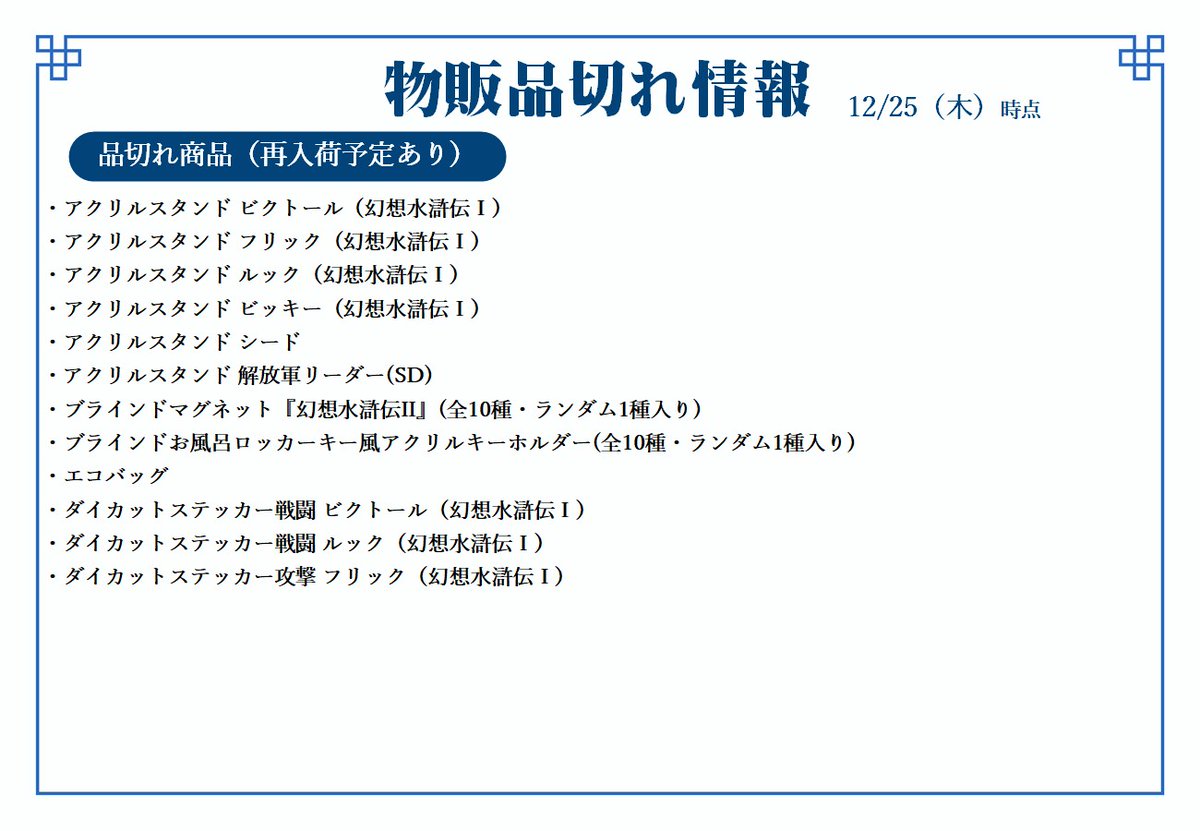 幻想水滸伝 ロゴアクキーセット 幻水展 シリーズ30周年記念 幻想水滸伝