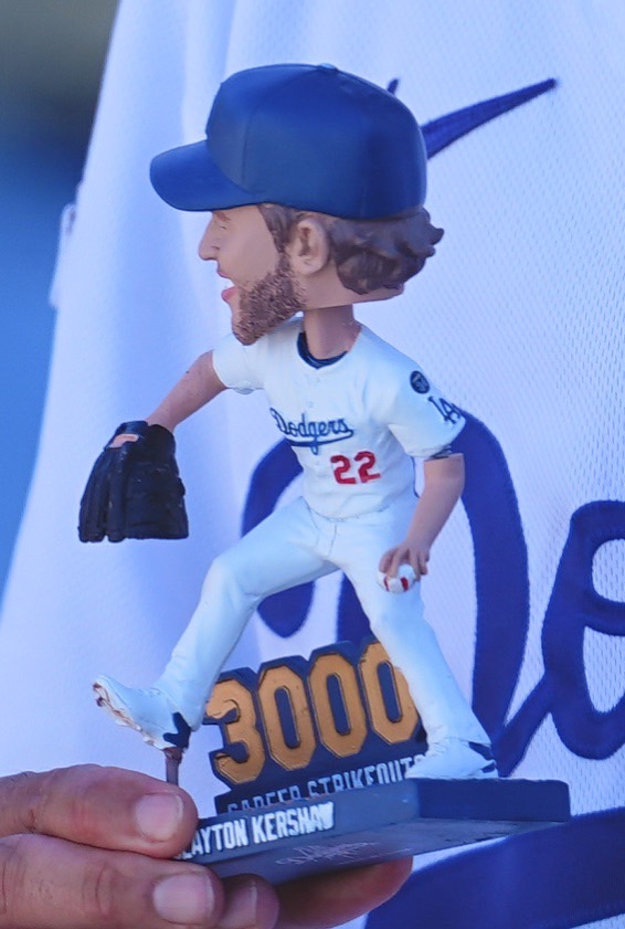 球場限定】Clayton Kershaw 3000奪三振 記念 ボブルヘッド Clayton