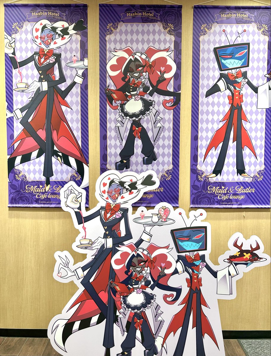 ハズビンカフェも行ってきたー！皆めちゃくちゃ可愛いし、ルシファーと