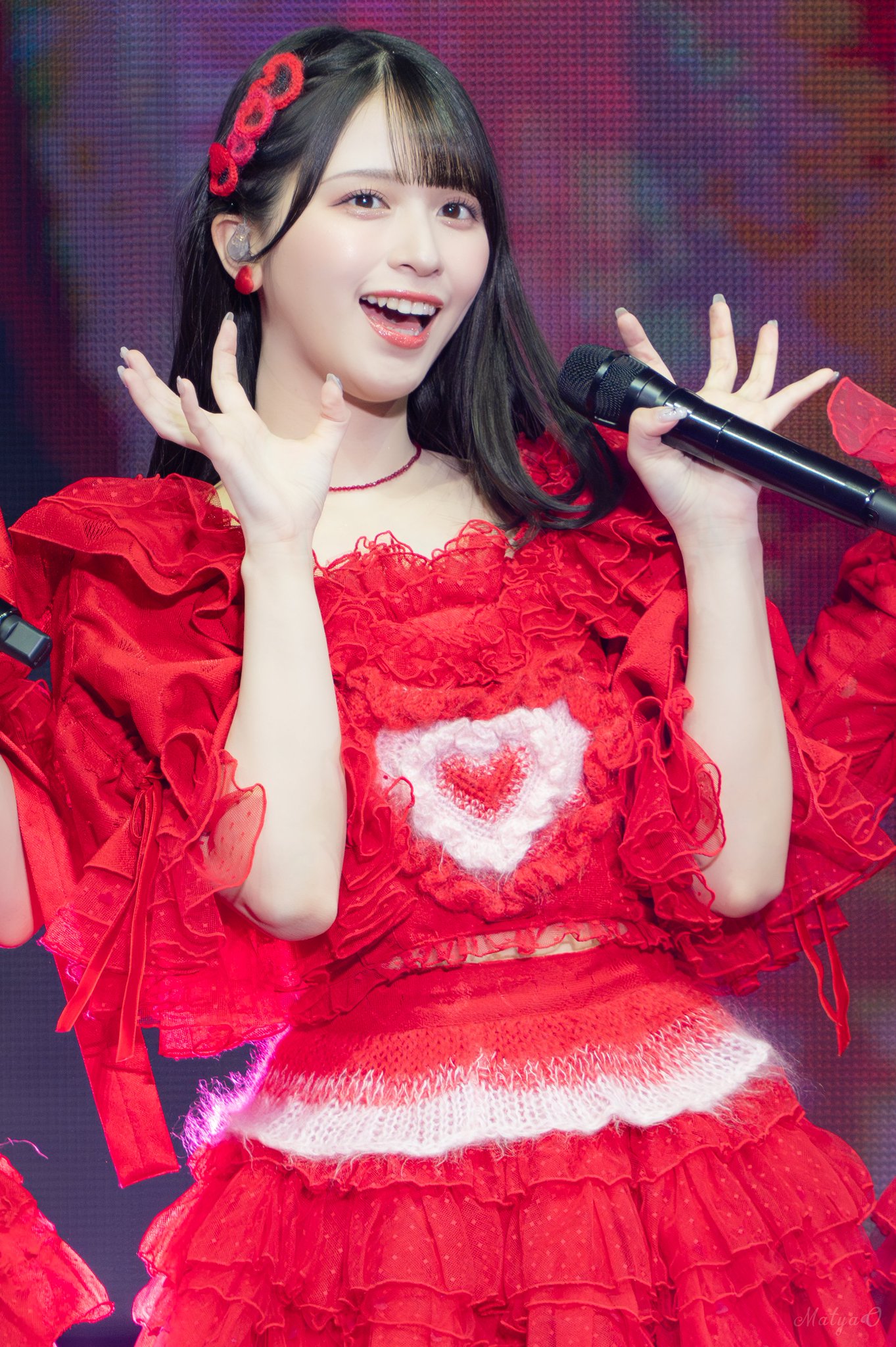 佐々木舞香赤衣装直筆 佐々木舞香 直筆サイン 生写真 とくべチュ、して