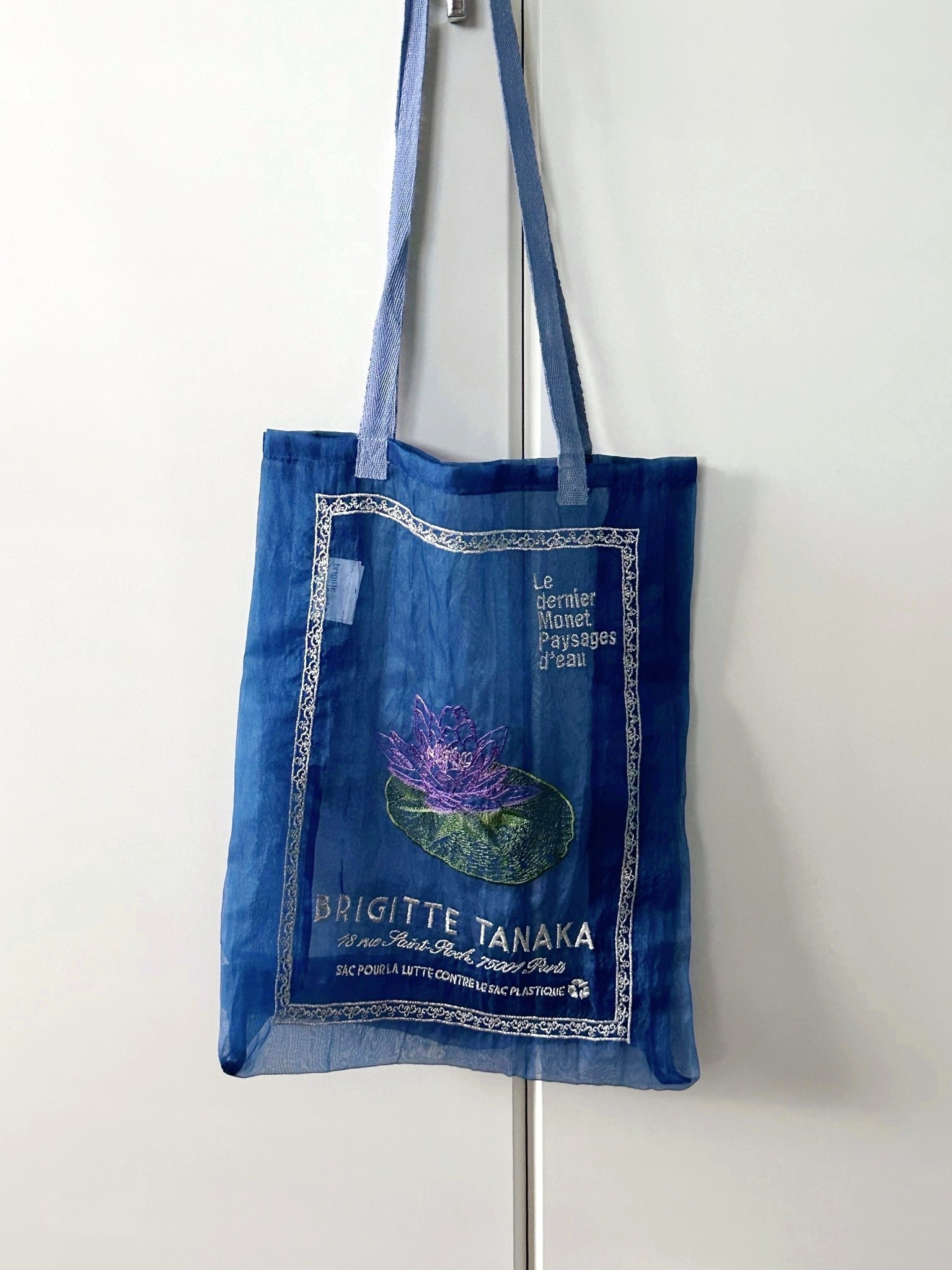 モネ展ブリジットタナカオーガンジー刺繍トートバッグオーロラ