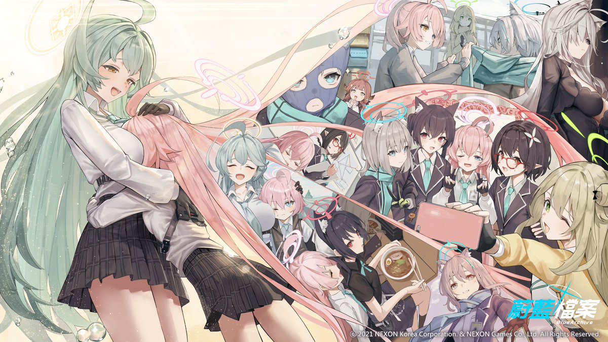 ブルーアーカイブ 夢が残した足跡 額装イラスト 箔加工アート ブルー