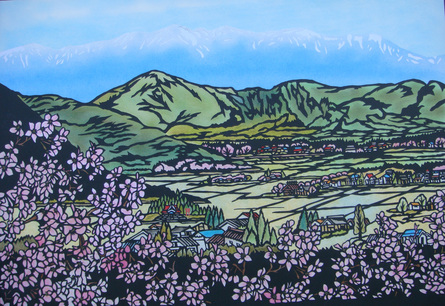 切り絵作品＃139 「高遠の春」 : 古稀からの日々