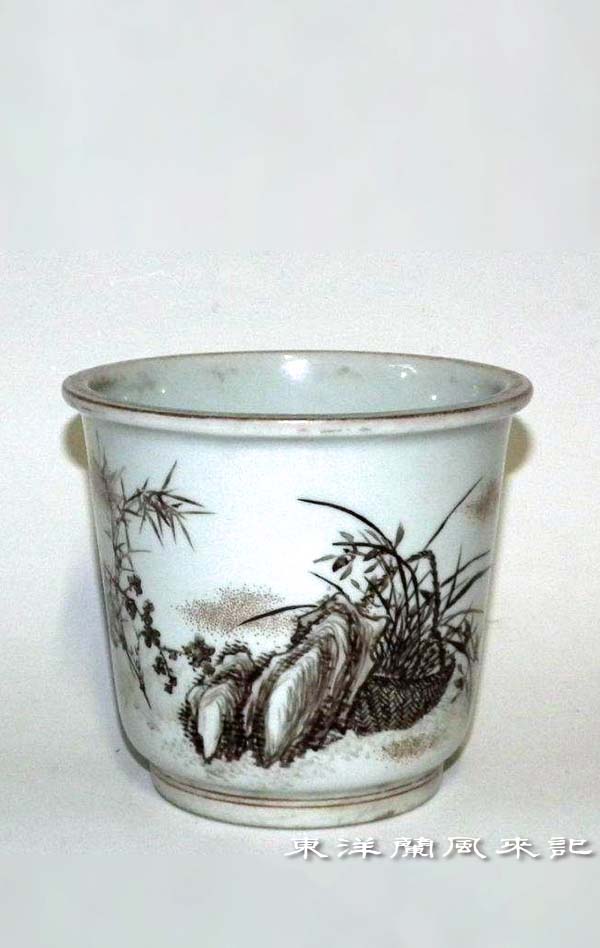 京焼「初代 幹山伝七」作 藍繪深皿20客（裏印「大日本幹山製」） 京