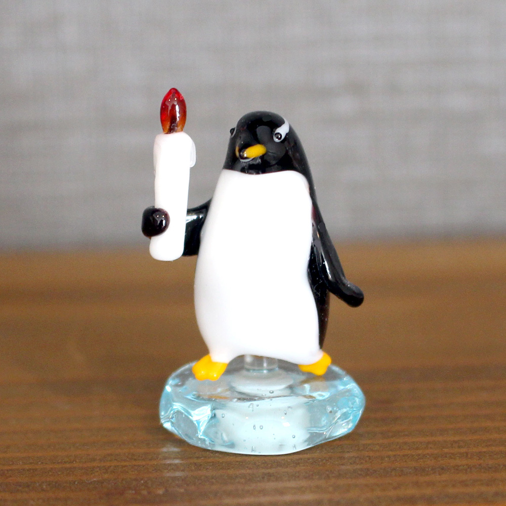 ペンギン ガラス置物 硝子細工 オブジェ 出品者紹介：ガラス工房