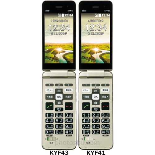 KYOCERA かんたんケータイ ライト KYF43 シャンパンゴールド au