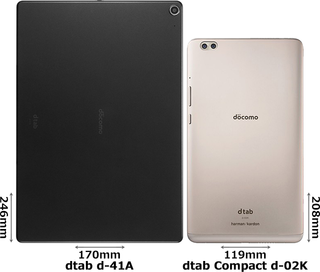 dtab d-41A」と「dtab Compact d-02K」の違い - フォトスク