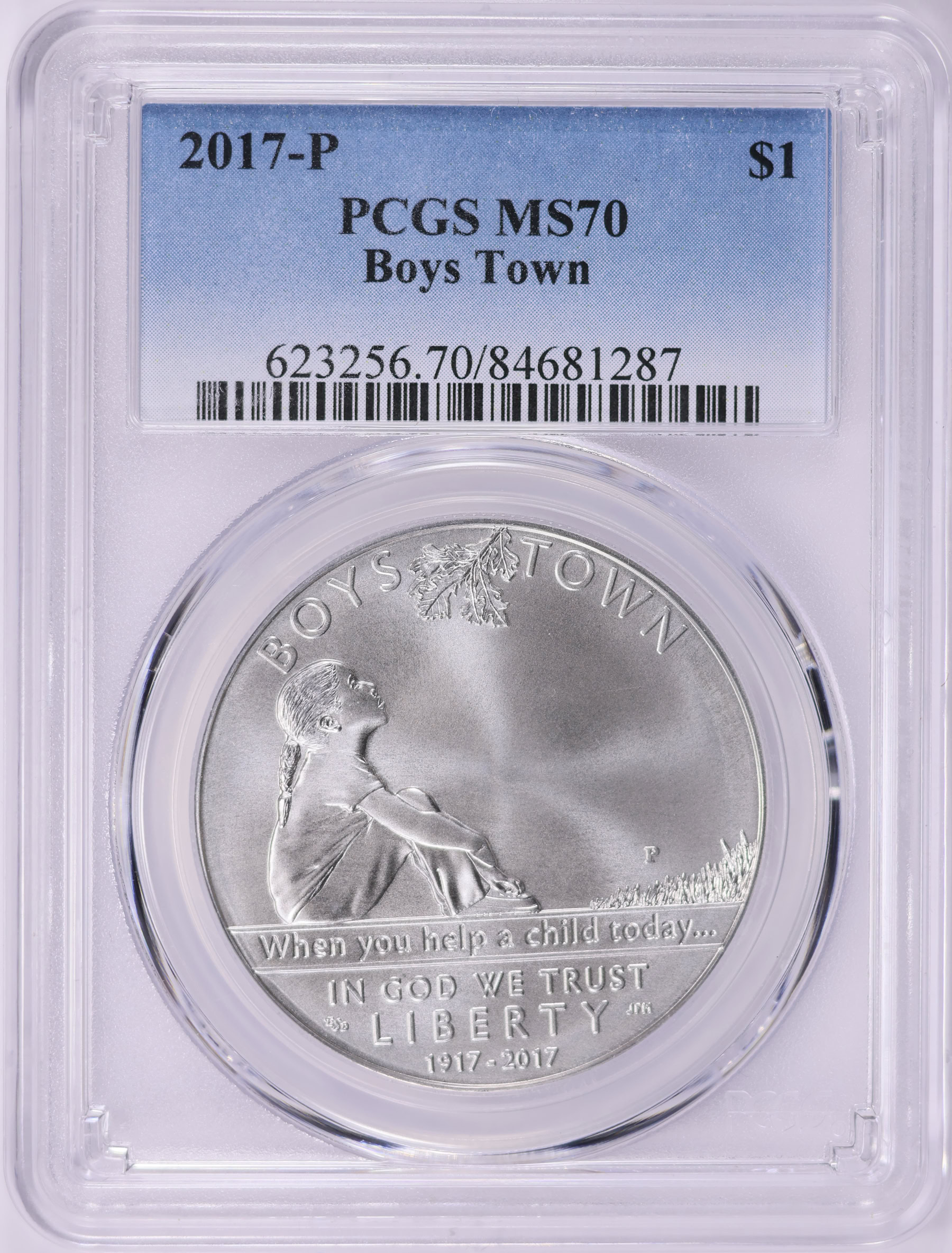 2017-P Boys Town Centennial Silver Dollar PCGS MS-70 (Item 1911894