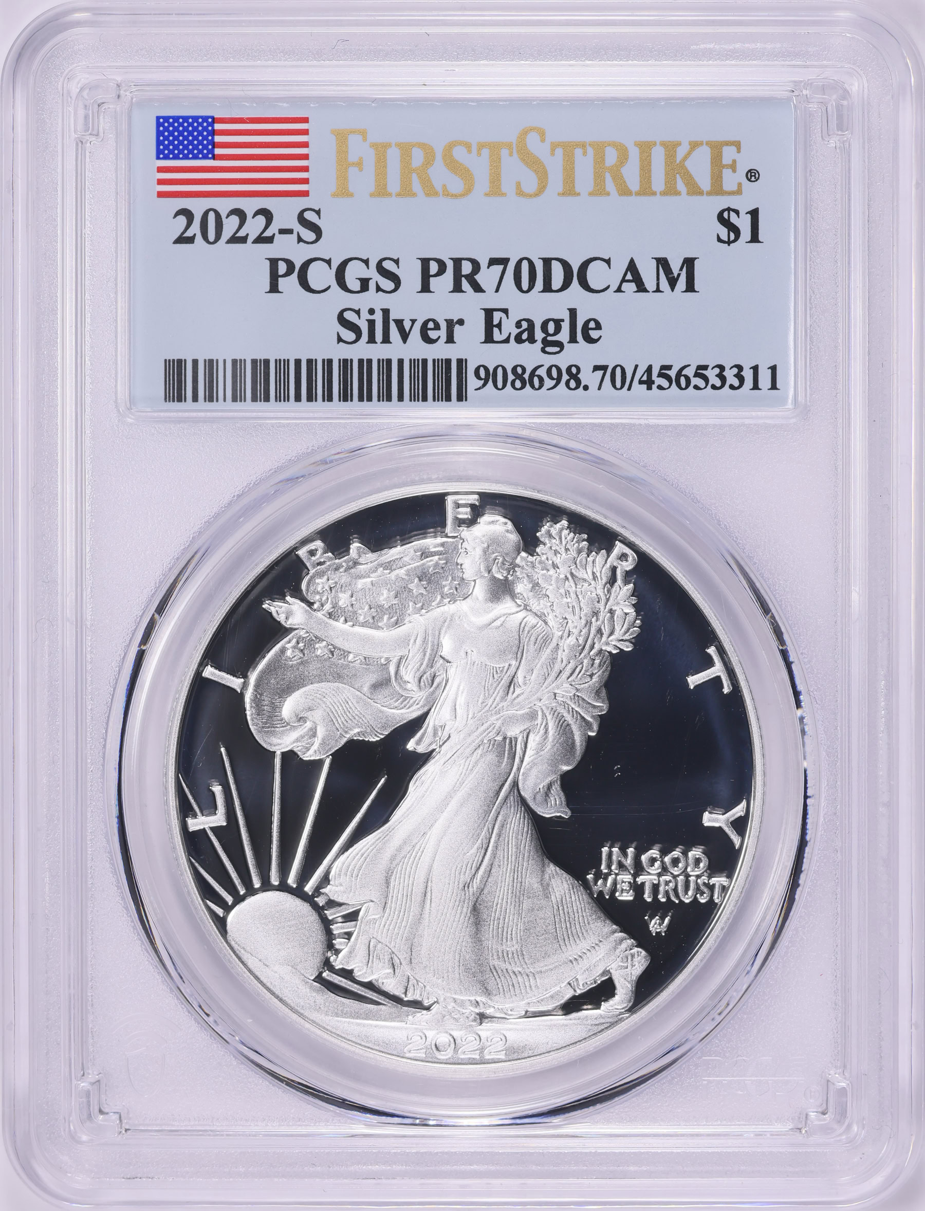 2022-S $1 Silver Eagle First Strike PCGS Proof-70 DCAM (Item