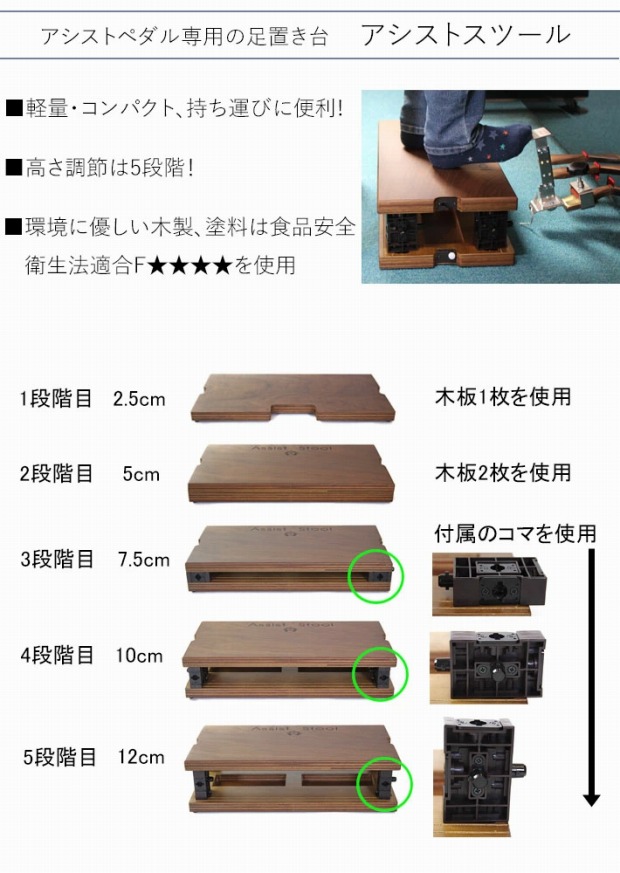 アシストスツール アシストスツール ピアノ足台 ペダル 吉澤アシスト