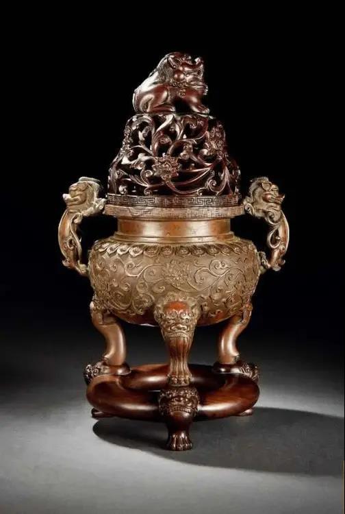 w148 美術工芸 飛雲閣銘 銅製 三足 獅子香炉 香炉 獅子摘 中国