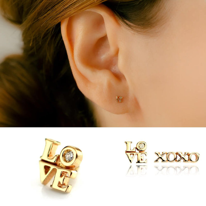 LOVEをモチーフにした可愛らしいダイヤモンドボディピアス – PICOLLET