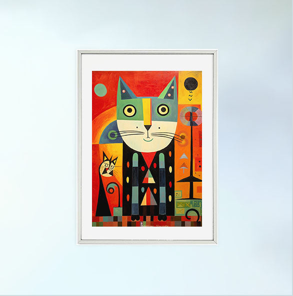 月夜のおとぎ話」｜絵画 原画 抽象画 動物画 猫の絵 イラスト