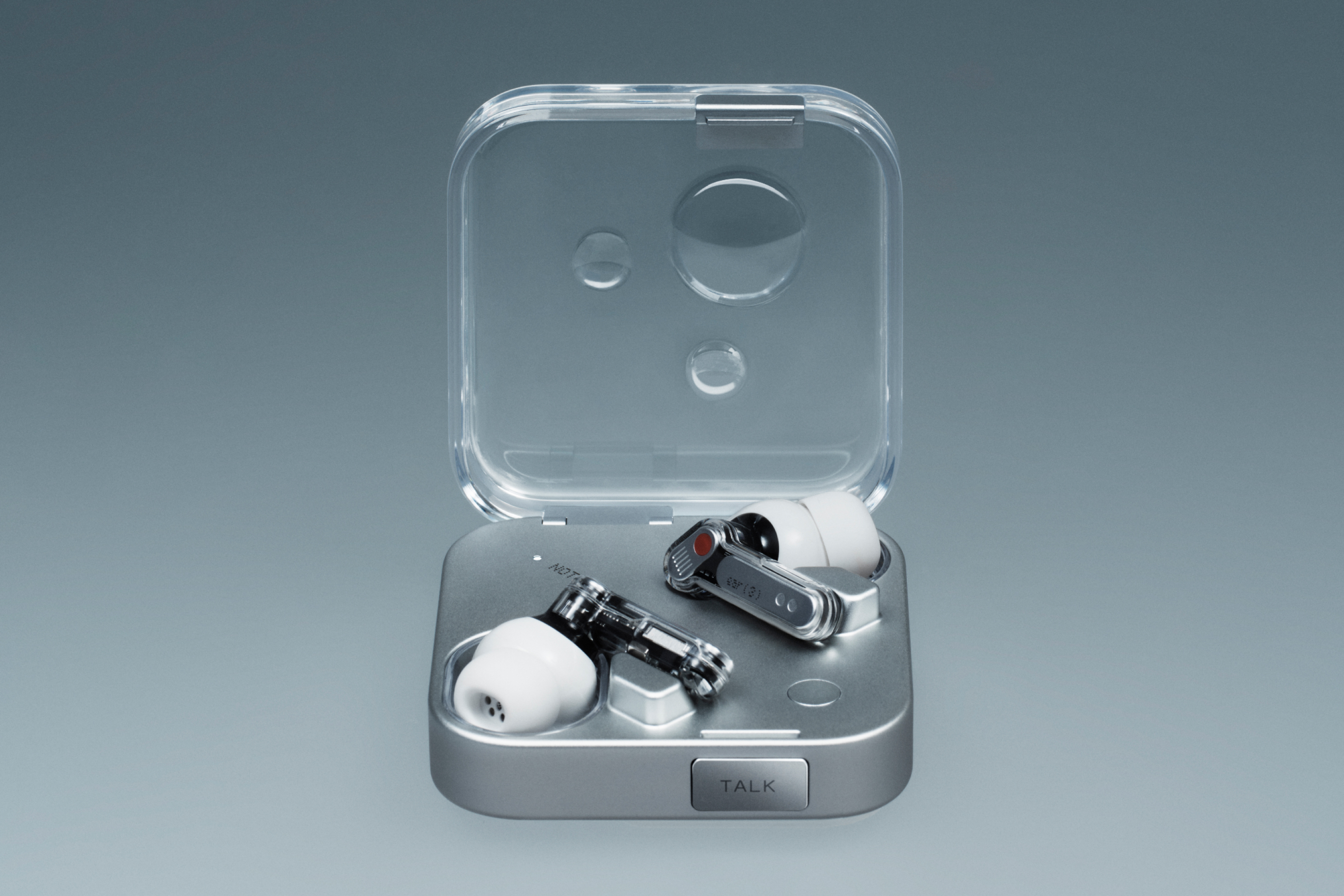 Nothing's Ear 3 earbuds have a microphone and 'talk' button on