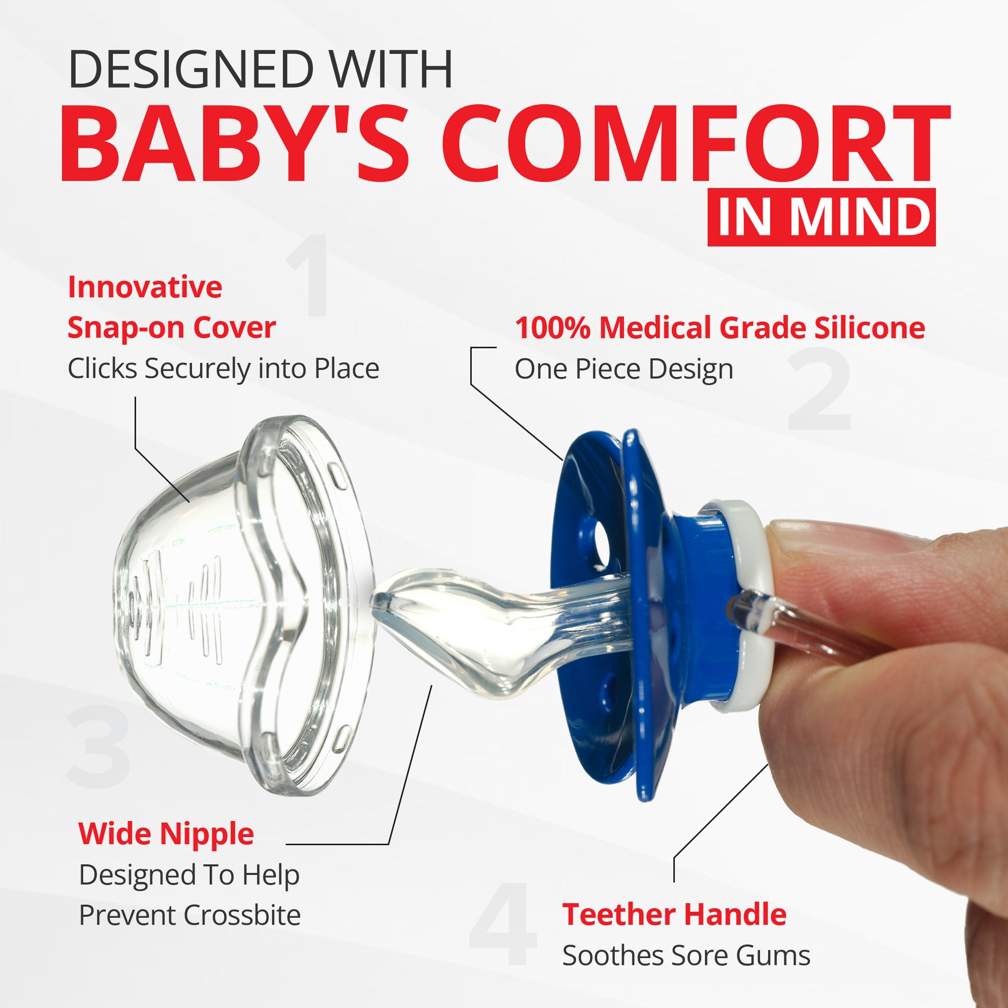 Binky® Orthodontic Pacifier With Snap On Cover - Wild and Cuddly