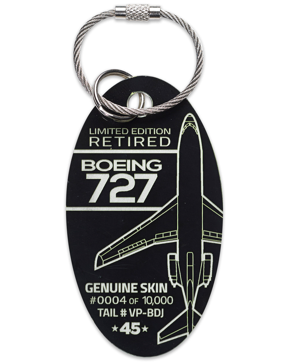 Boeing 727 PlaneTag Tail #VP-BDJ | PlaneTags™ – MotoArt PlaneTags