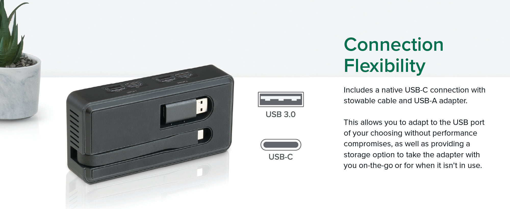 Plugable 4K DisplayPort and HDMI Dual Monitor Adapter for USB 3.0