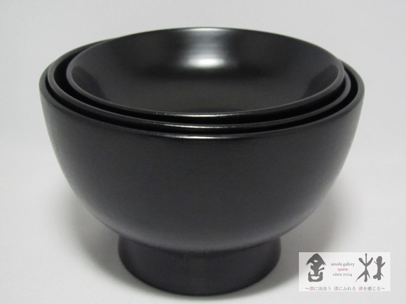 赤木明登 三つ椀 大 黒 gallery yaichi | permanent artist | 赤木明