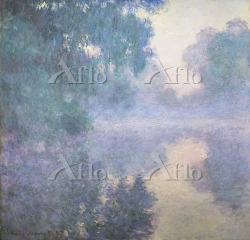 モネ ジヴェルニー近郊のセーヌ川支流 霧 特大ポスター モネ