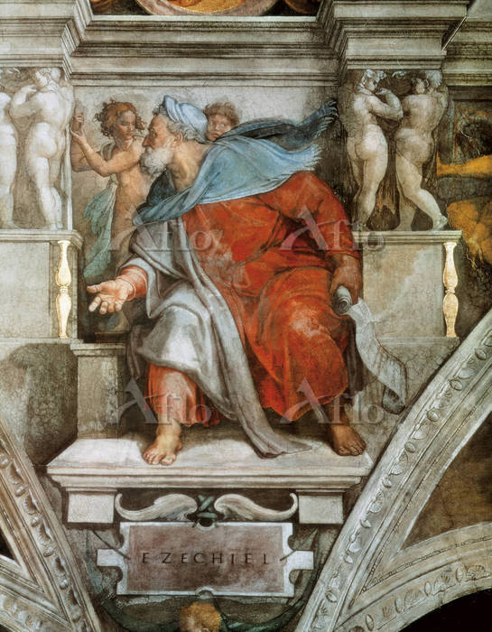 ミケランジェロ 「システィーナ礼拝堂天井画（預言者エゼキエル