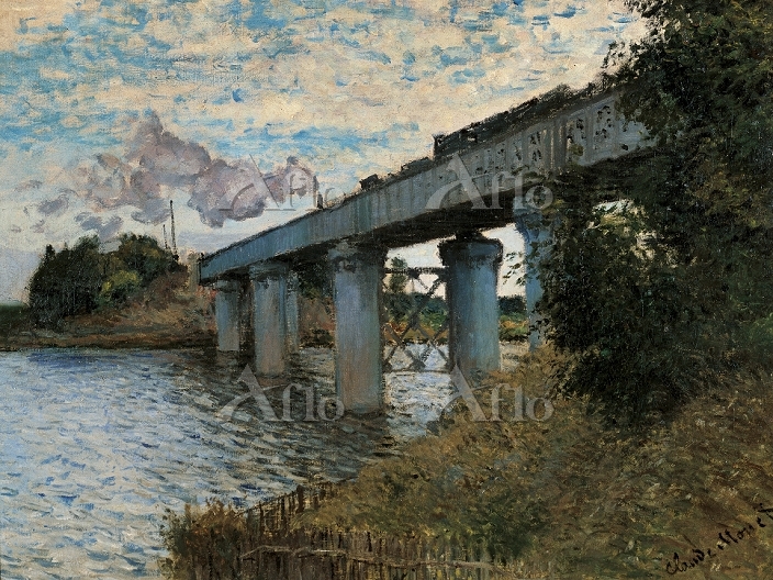 世界の複製名画】モネ「アルジャントゥイユの橋」 Amazon.co.jp: 世界