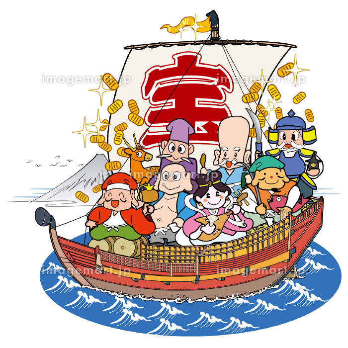 七福神の宝船のイラスト素材 [175077582]｜毎月1点無料（フリー）の