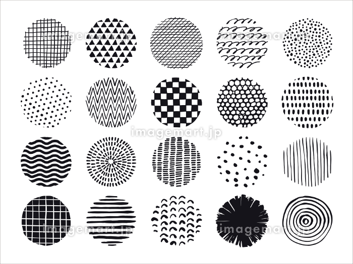 手描き、模様画、モノクローム