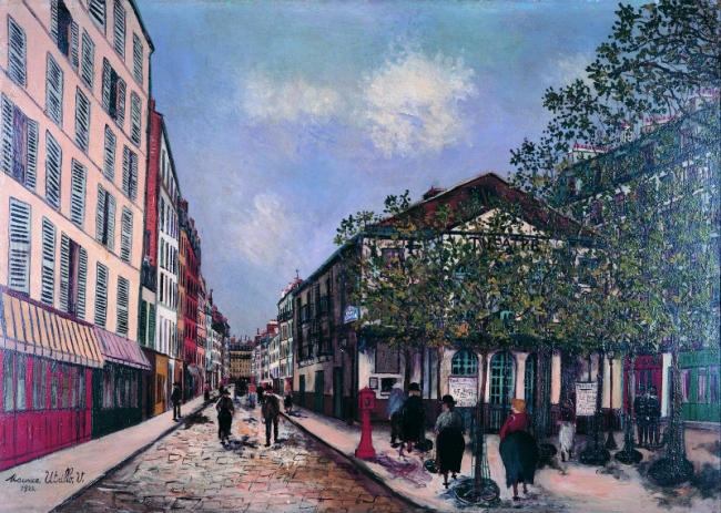 ヨーロッパ街並みの油絵