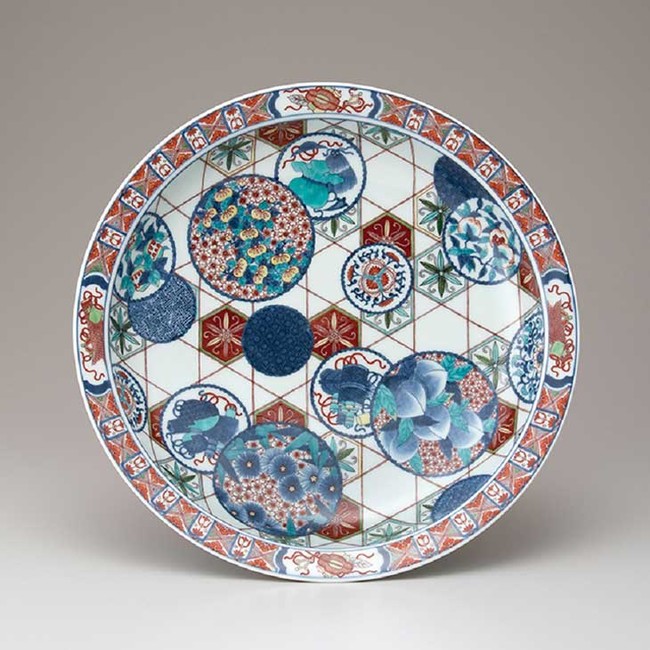 今右衛門】色鍋島の伝統 人間国宝 十三代今泉今右衛門作 錦花見込絵