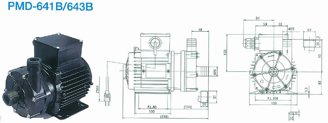 SANSO PMD－641B2P PMDマグネットポンプケミカル海水用 単