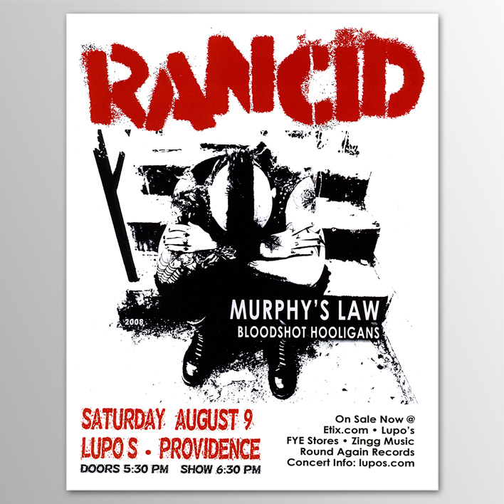 Rancid / Lupos 2008 ポスター [w/ Murphy's Law, Bloodshot Hooligans