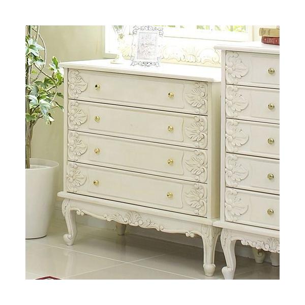 チェスト 猫脚アンティーク風 上部飾り付き 半完成品 [幅80