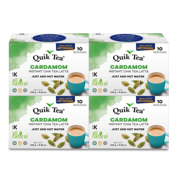 Unsweetened Cardamom Chai Tea Latte | Single Serve | QuikTea-40 count
