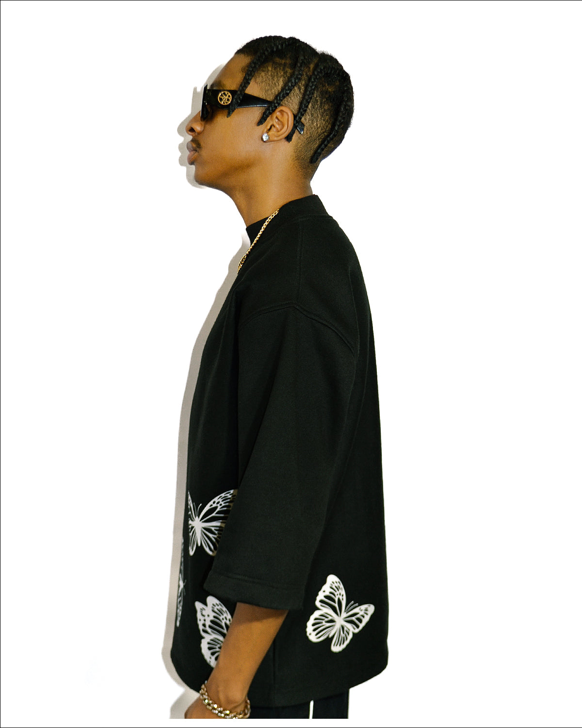 ブランデー戦記 BUTTERFLY BIG ロンT ブラック BUTTERFLY BIG ﾛﾝT