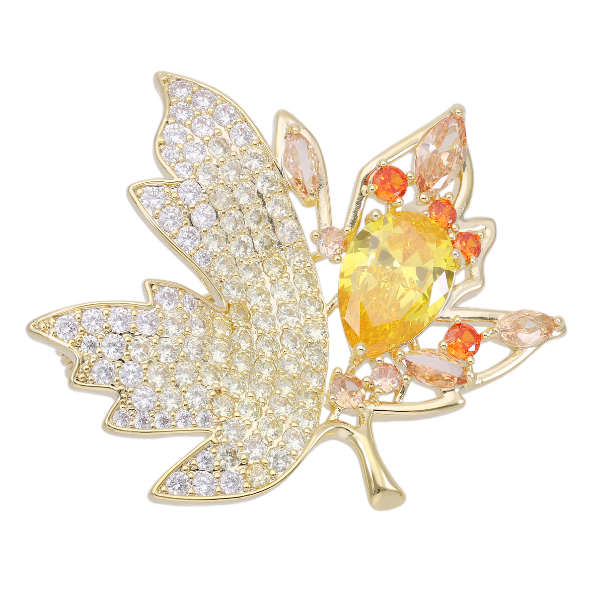 JinkaNezu CZ 彩づくブローチ[楓] ジンカネヅ（JinkaNezu） - QVC.jp