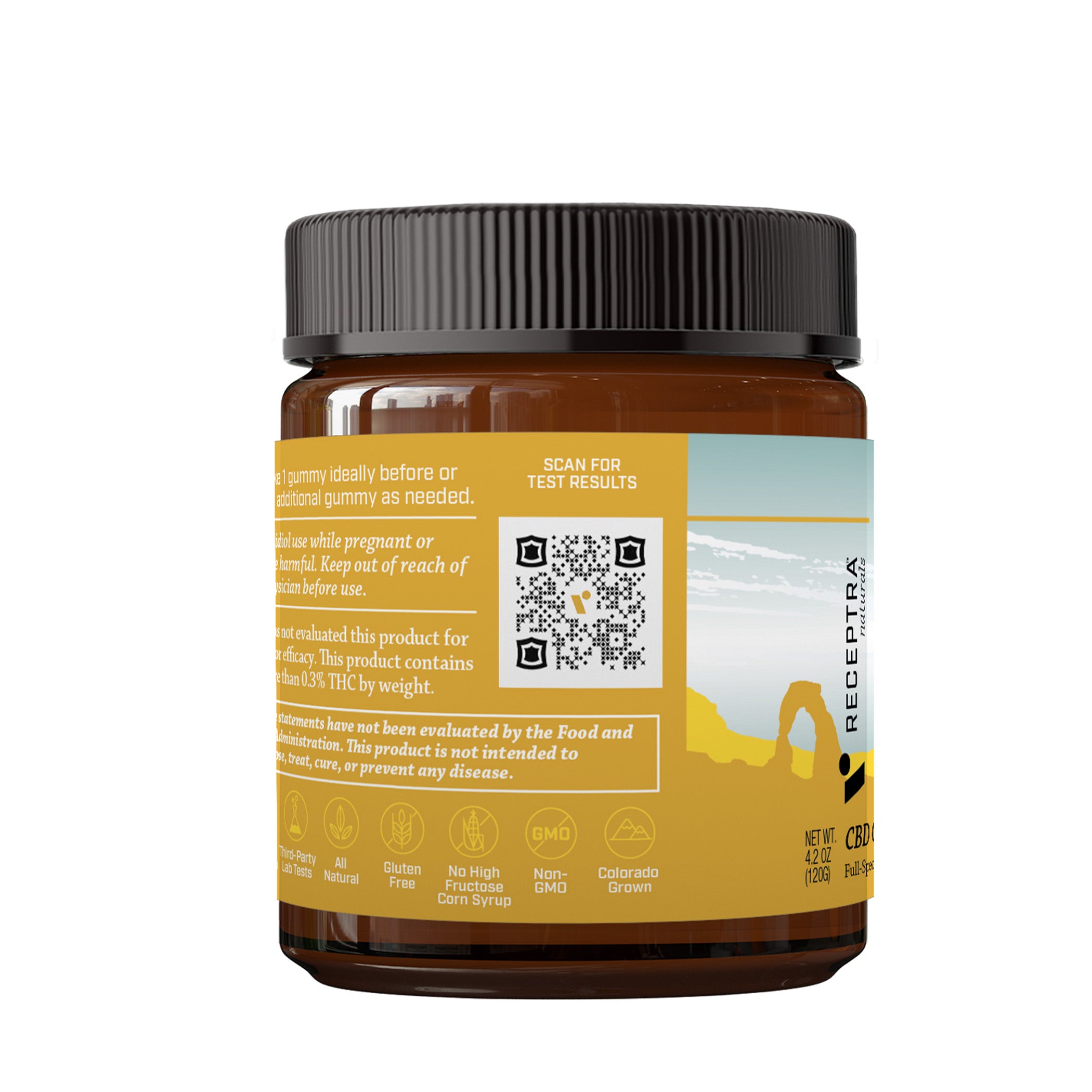 Relief Gummies CBD + Turmeric (33mg) 30ct - Receptra