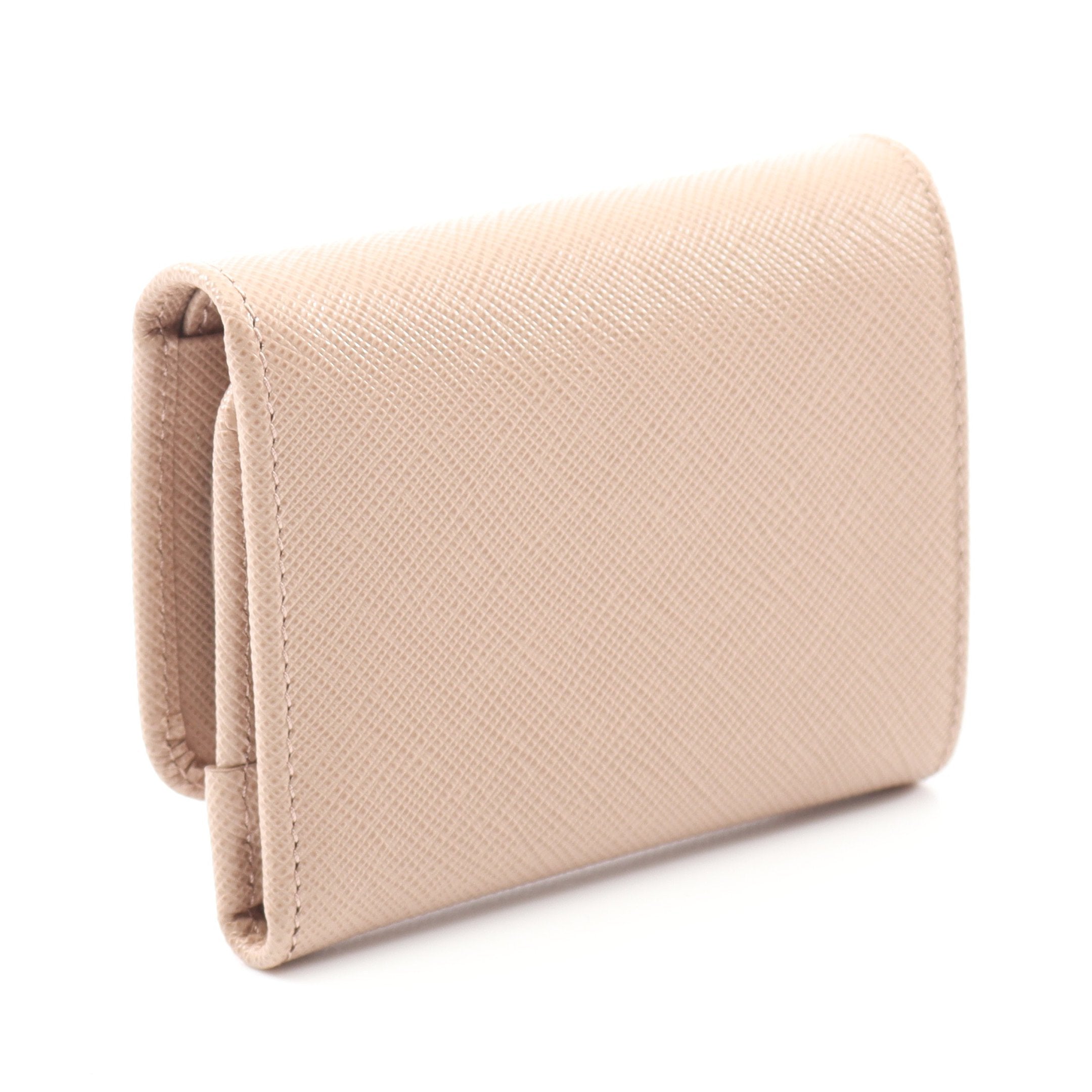 サフィアーノトライアングル 三つ折り財布 サフィアーノレザー ピンク