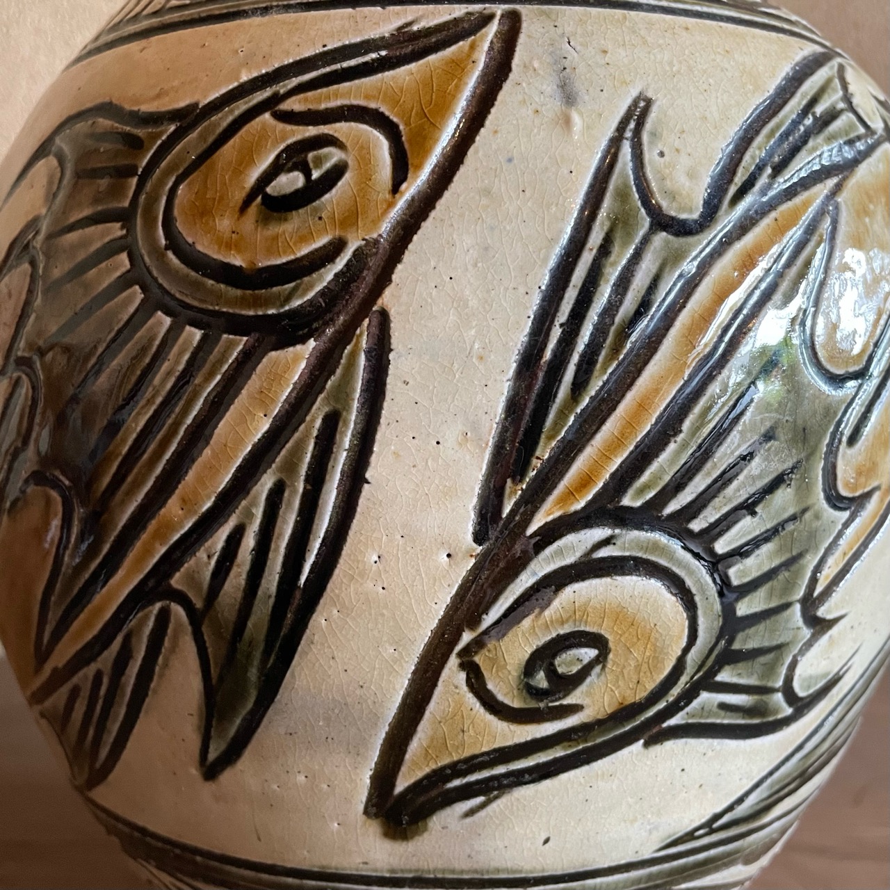 中国 古代 土器 刻線文 壷 水甕 C R8531 中国 古代 土器 刻線文