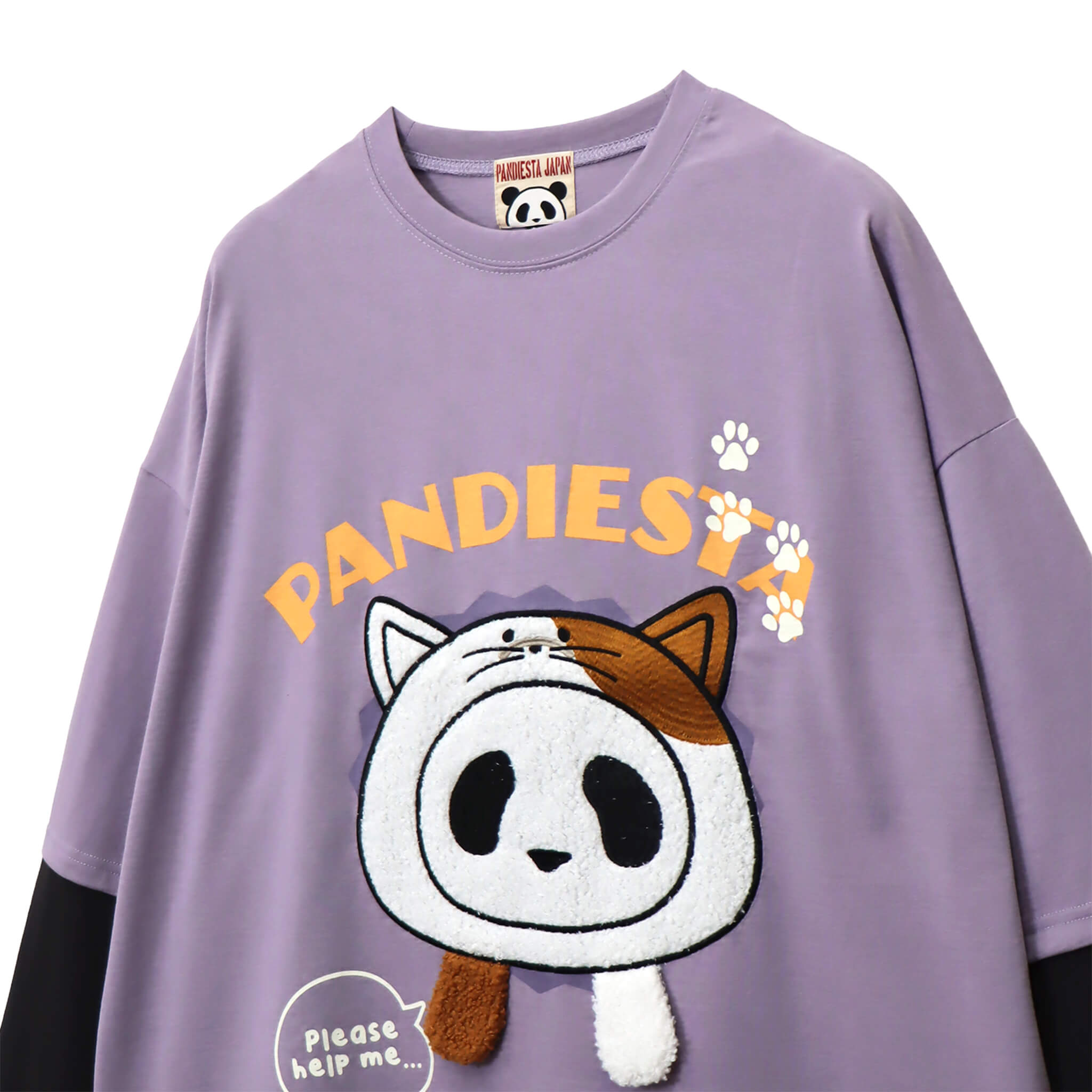 PANDIESTA 飛び出し にゃんこぱんだ ロングスリーブ Tシャツ(595751