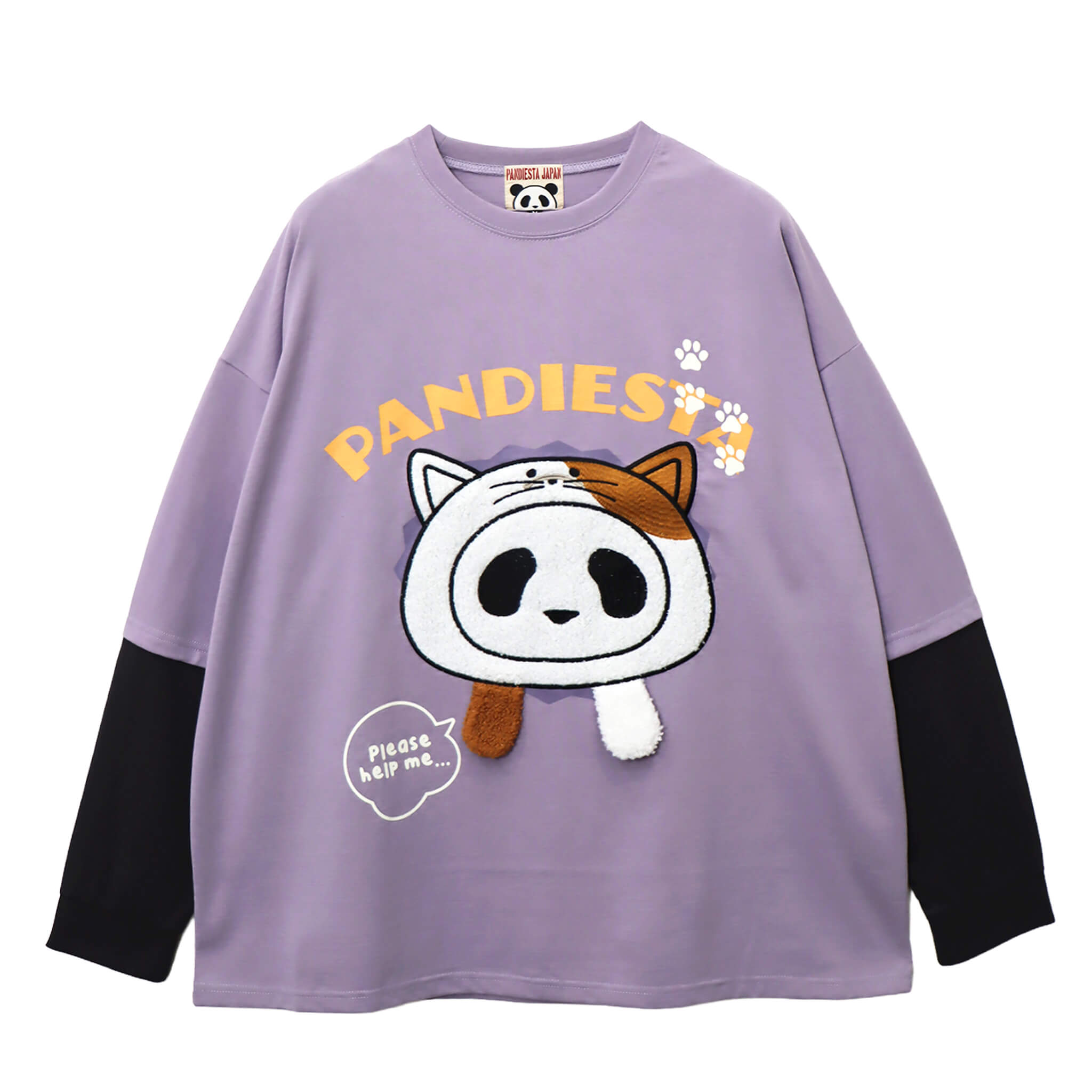 PANDIESTA 飛び出し にゃんこぱんだ ロングスリーブ Tシャツ(595751
