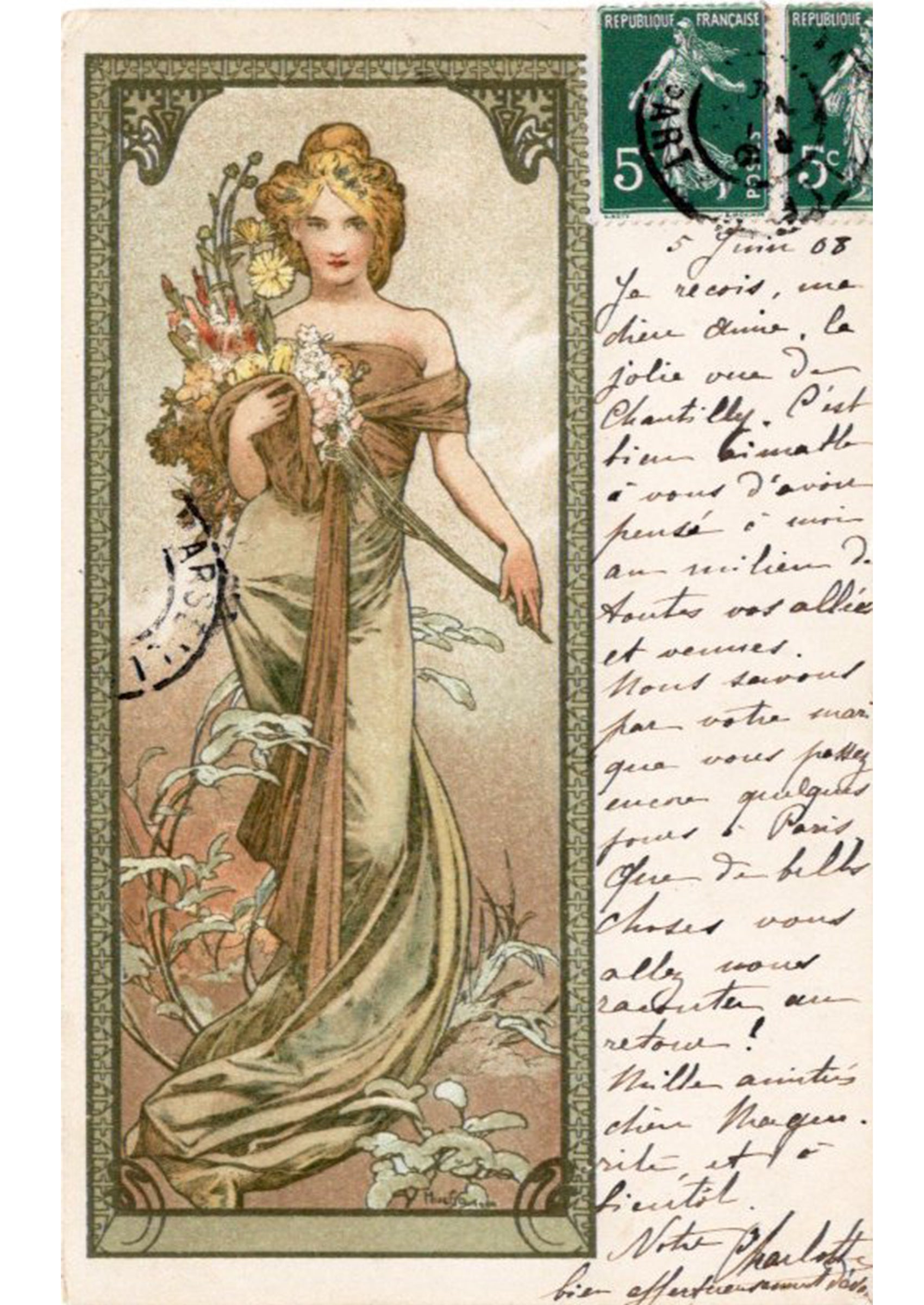 アルフォンス・ミュシャ《春》1908年｜絵画・リトグラフ版画