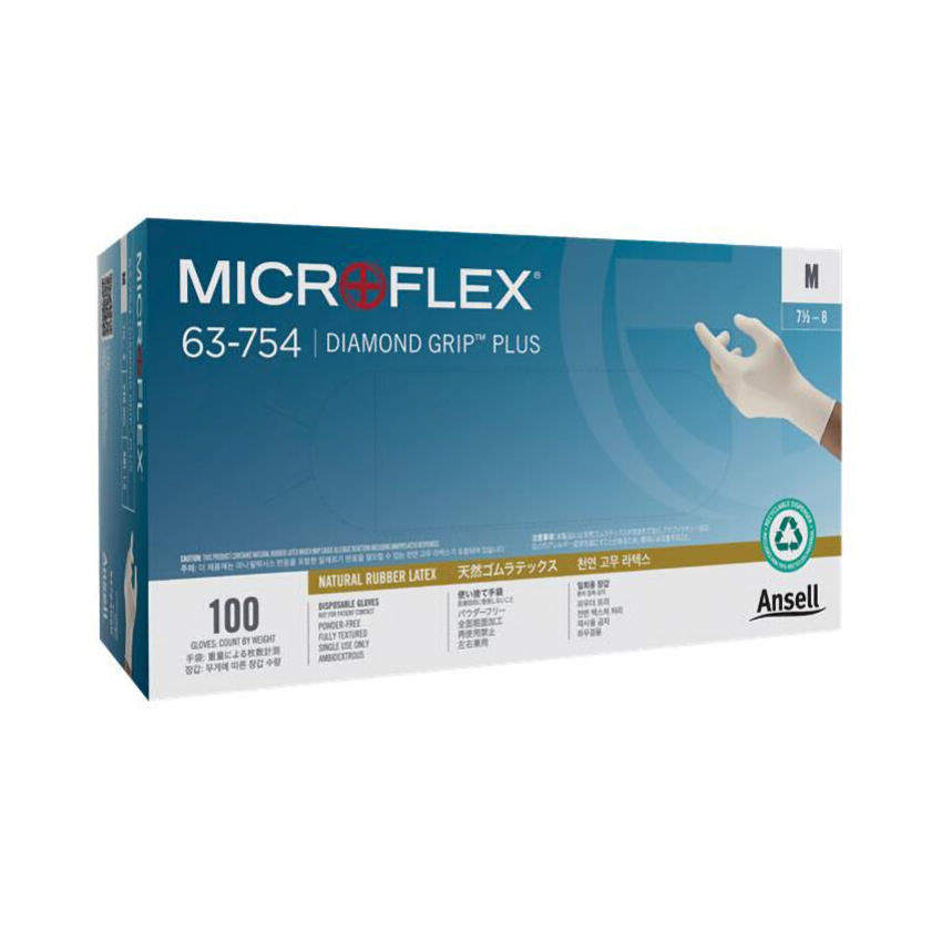 ダイヤモンドグリッププラス手袋 63754080 M 100入｜総合