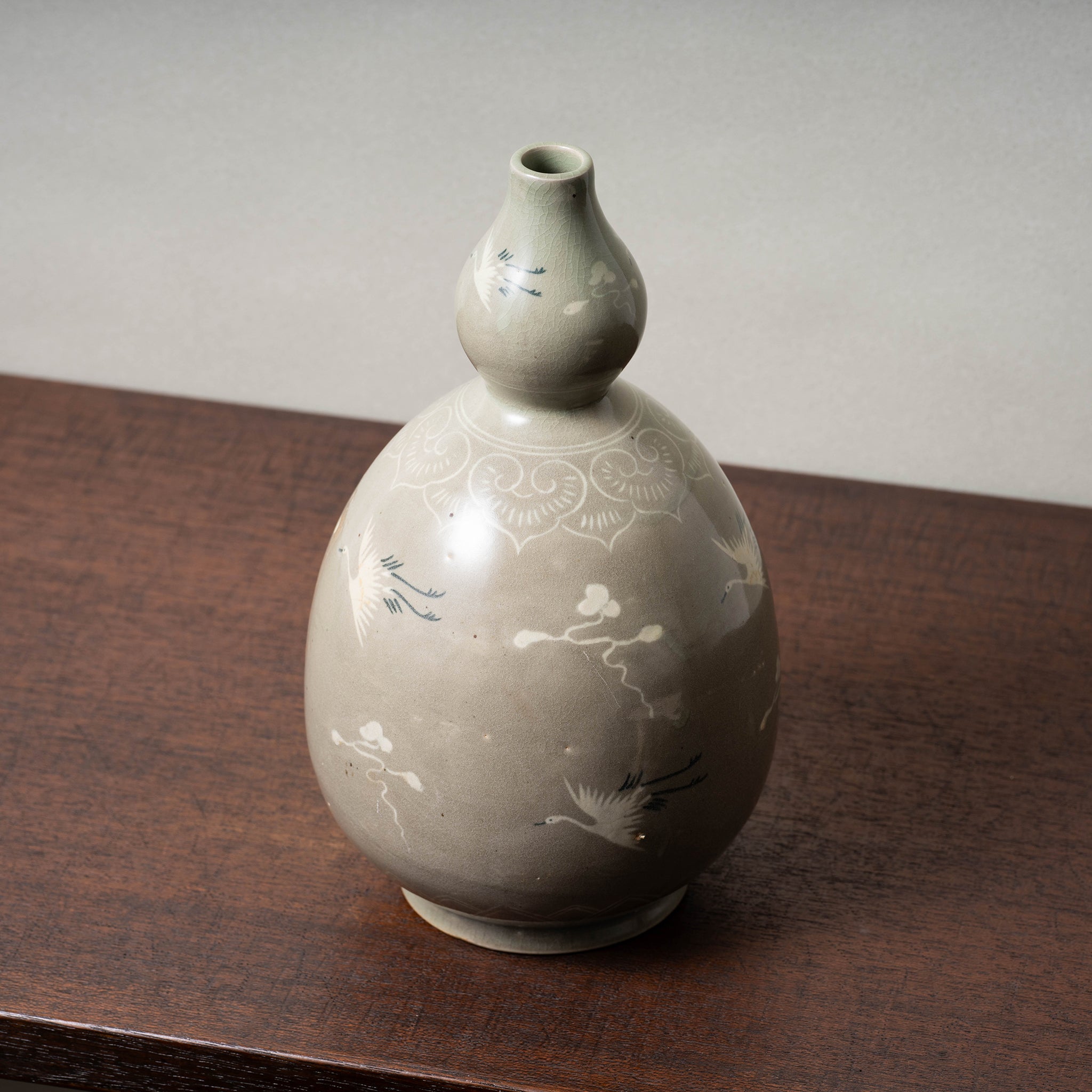 竹里 初出し 清時代 青磁 青釉 水盂 壺 蓋付 箱付 文房具