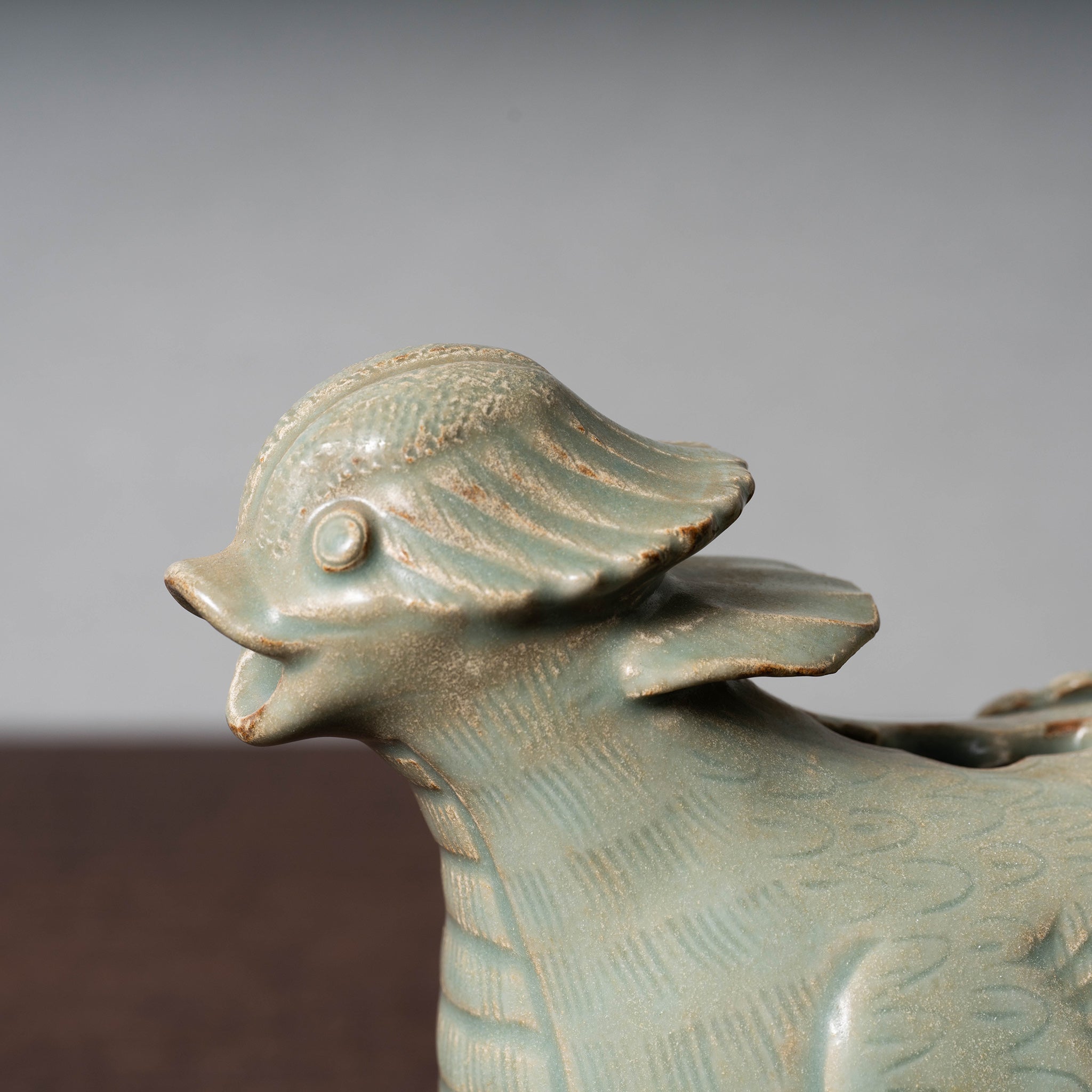 北宋時代青磁弦紋水注越州窯水滴水指水差し茶道具(C-68)