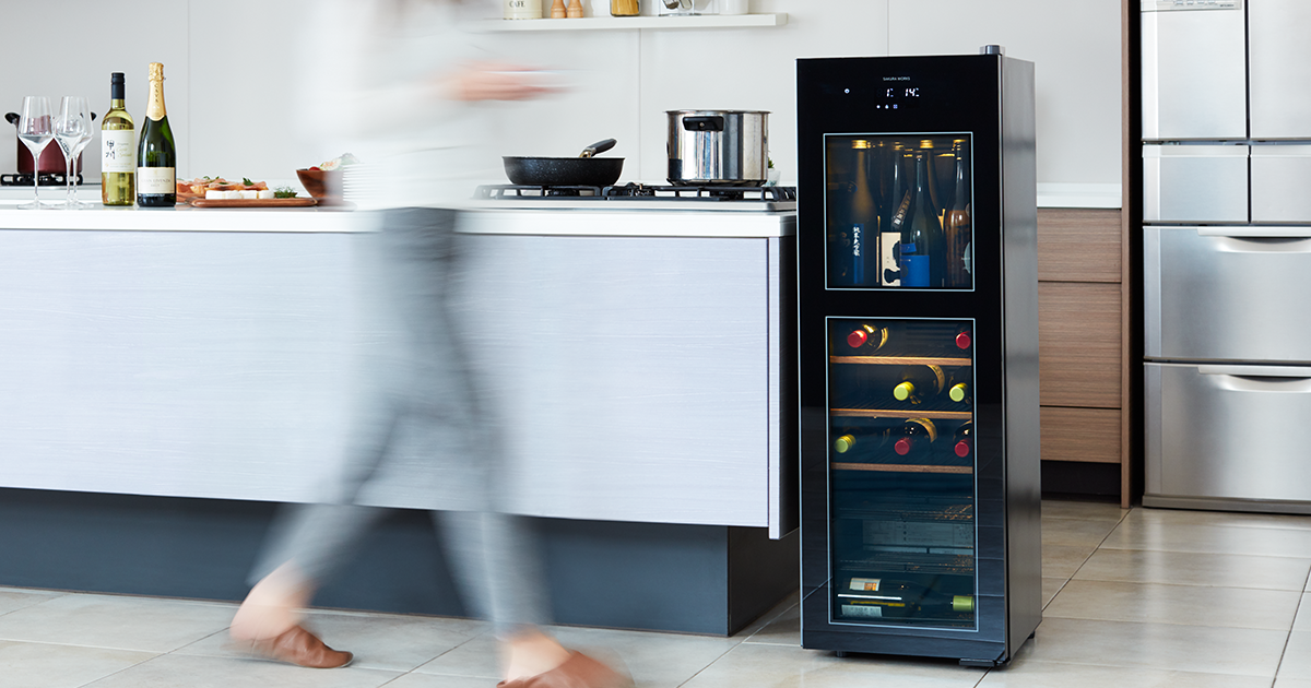 あちゅたろ ワインセラー SAKURA WORKS ブラックガラス あちゅたろ