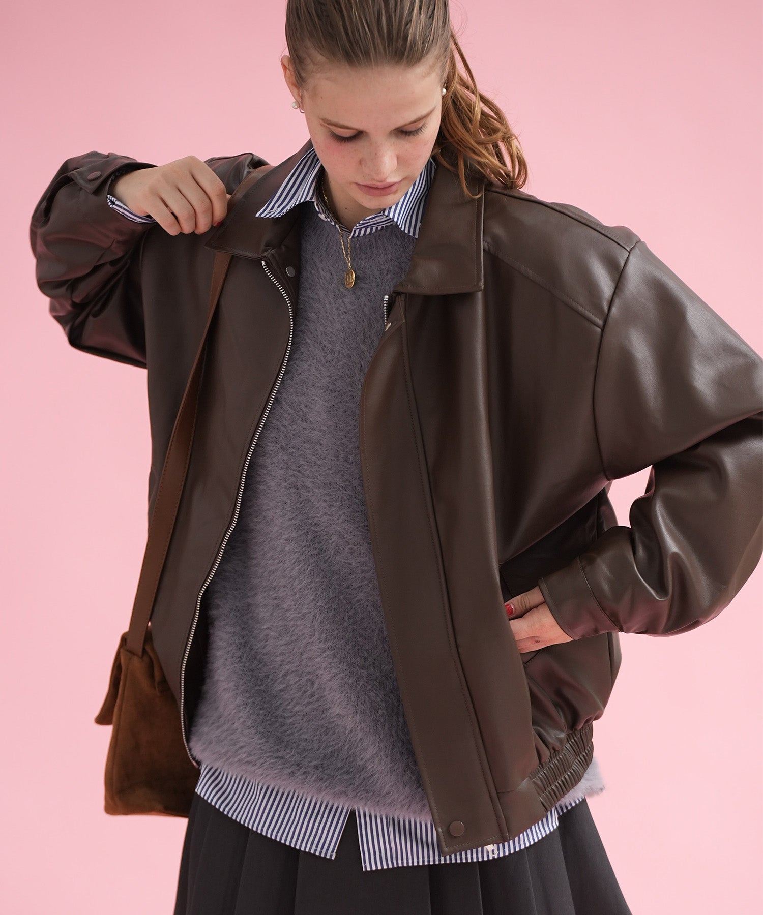 シンセティックレザージャケット – sara&cake