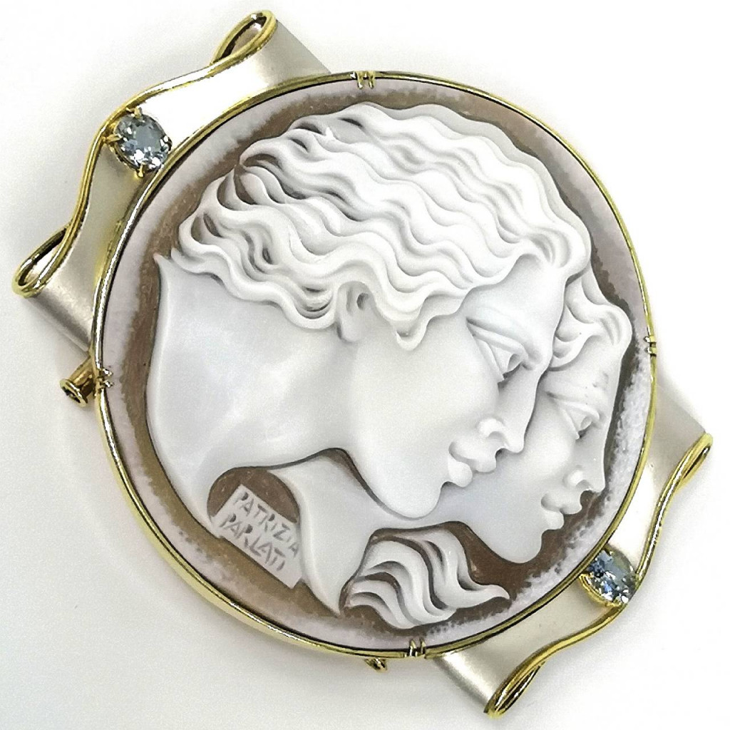 プラチナpm900 枠 K14WGブローチ カメオ パトリシア パルラティ