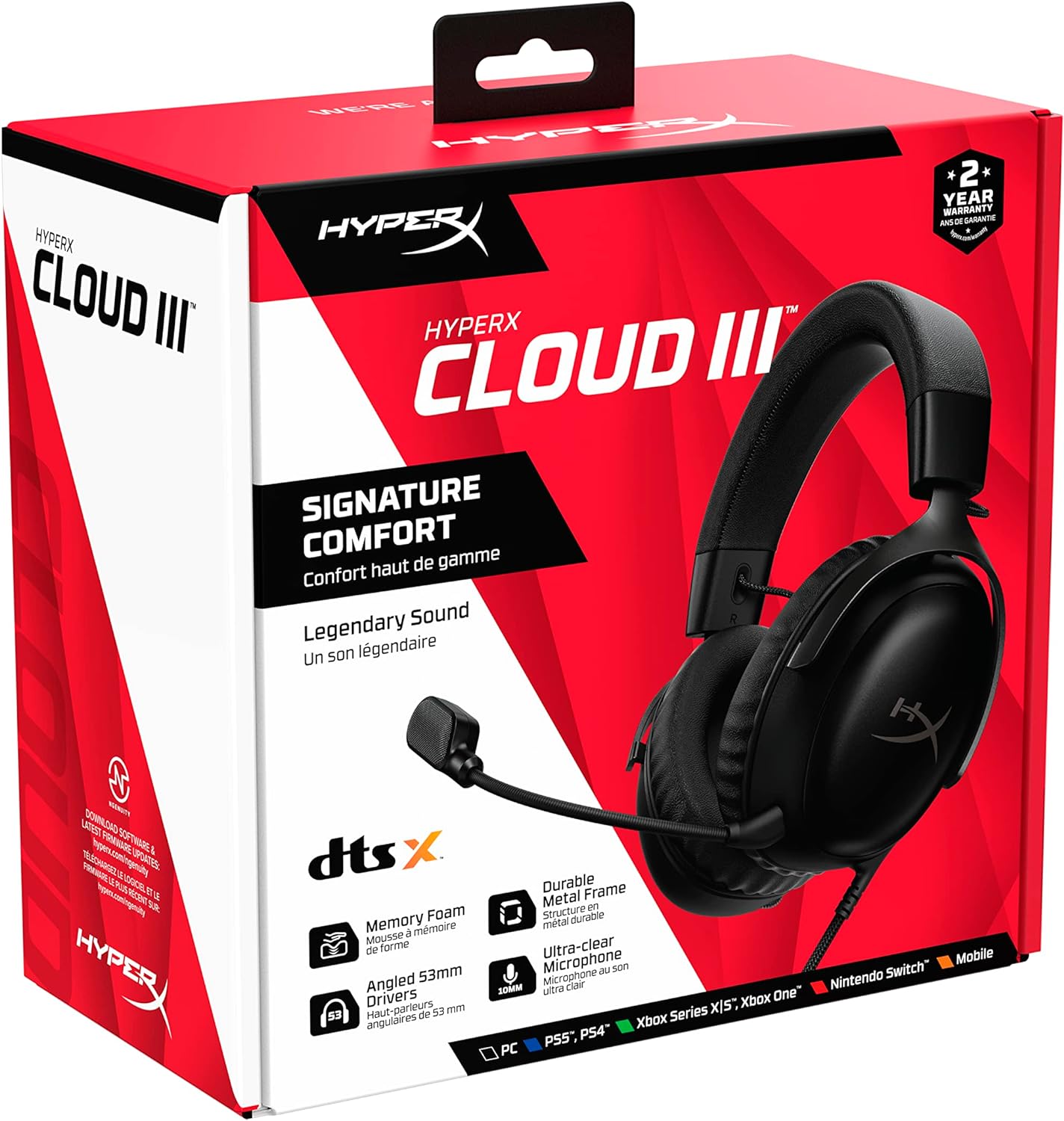 HyperX 727A9AA Cloud III RD Cloud 3 有線 DTS マイク USB 7.1